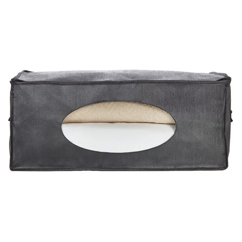 Black Bedding / Closet Storage Bag with Window, Dual Zipper & Handles